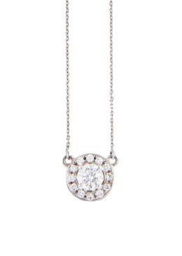 251.  Colgante rosetón con brillante central de 0,30 ct aprox  or