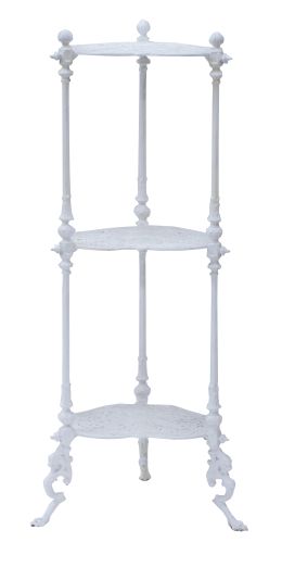 1191.  Etagere en hierro pintado de blanco.h. 1900.