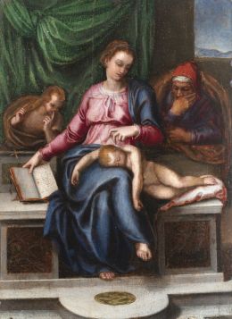 792.  SEGÚN MARCELLO VENUSTI (Mazzo di Valtellina, 1512 y 1515, Roma, 1579)Sagrada Familia /Virgen del Velo