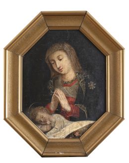 783.  ESCUELA ESPAÑOLA O FLAMENCA, H. 1700Virgen del Silencio