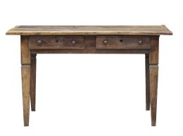 1012.  Mesa Carlos IV de madera de nogal.Trabajo español, principios del S. XIX.