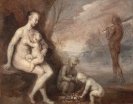 781.  OTTO VAN VEEN, también conocido como OTTO VENIUS O OCTAVIUS VAENIS (Leiden, c. 1556- Bruselas, 1626)Adán y Eva en el paraíso