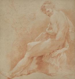 833.  CHARLES JOSEPH NATOIRE (Nîmes, 1700 - Castel Gandolfo, 1777)Diana en el baño sorprendida por Acteónc. 1735