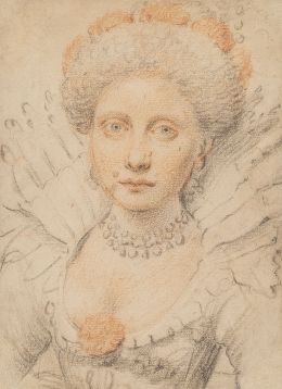 828.  ESCUELA ITALIANA, SIGLO XVIIRetrato de dama con cuello de encaje