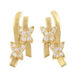 231.  Pendientes con pareja de mariposas de brillantes sobre dos cintas de oro liso