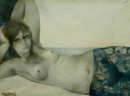 881.  RAMÓN AGUILAR MORÉ (Barcelona, 1924 - 2015)Joven recostada, 1974.