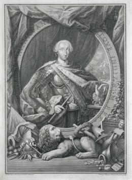822.  CAMILLUS PADERNI (inv) PHILIPPUS MORGHEN (sculp)Retrato de Carlos III, rey de España y de las Indias