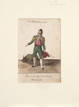 770.  CÍRCULO DE ANTONIO RODRIGUEZ (Escuela española, siglo XIX)Torero a pie de Andalucía