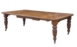 578.  Mesa de comedor extensible de madera de caoba.Inglaterra, S. XIX.