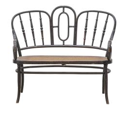 715.  Banco de madera ebonizada curvada y torneada de tipo ThonetTrabajo austriaco, finales del S. XIX.