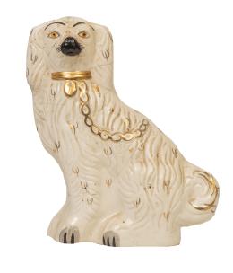 712.  Spaniel en loza.Sttafordshire, Inglaterra, finales del S. XIX.