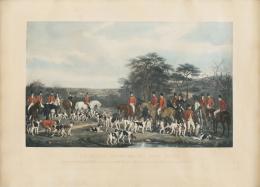 632.  FRANCIS GRANT (Scottish, 1803-1878) y F. BROMLEY (1832 / 1870)"Sir Richard Sutton and the Quorn Hounds"