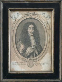 526.  NICOLAS II DE LARMESSIN (1632- 1694)Retrato de Carlos II de Inglaterra (1630-1685) Escocia Irlanda