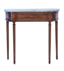 746.  Consola de madera de caoba con tapa de mármol.S. XX.
