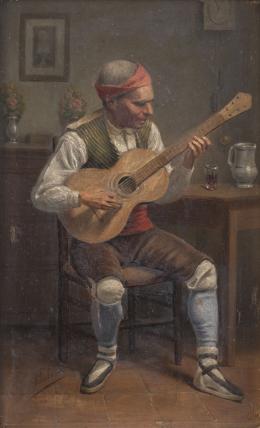 885.  RICARDO BALACA (Lisboa, 1844-Madrid, 1880)Guitarrista en un interior