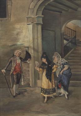 886.  ESCUELA ESPAÑOLA, SIGLO XIXEscena galante