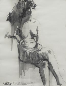921.  JAVIER CLAVO (Madrid, 1918 - 1994)Desnudo femenino, 1965