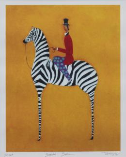 950.  JONATHAN HALLGREY (Nueva York)Lady on a zebra y Three hunters