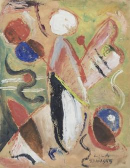 935.  ESTEBAN LISA (Hinojosa de San Vicente, Toledo, 1895 - Buenos Aires, Argentina, 1983)Juego de líneas y colores, 1955