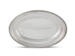 1345.  Fuente de plata en su color. Con marcas, ley 916.España, comercilalizada por M. Fernández, primera mitad del S. XX.