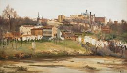 904.  JOSÉ LUPIAÑEZ Y CARRASCO (Málaga, 1864-Madrid, 1938)San Francisco El Grande desde el Manzanares