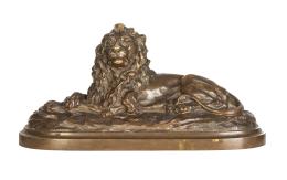 1150.  R. Varnier. Firmado.León de bronce.Francia, primer cuarto del S. XX.