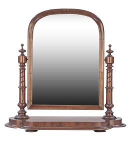 1365.  Espejo de tocador victoriano de madera de caoba.Inglaterra, S. XIX.