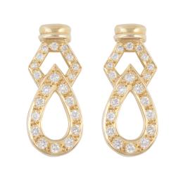 282.  Pendientes de brillantes con diseño de gota calada y rombo 
