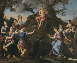 793.  ESCUELA FRANCESA, H. 1650Apolo y las Musas