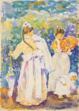 882.  DARÍO DE REGOYOS (Asturias, 1857-Barcelona, 1913)Ayas en la Concha de San Sebastián