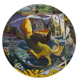 1025.  CARLOS FRANCO (Madrid, 1951)Tondo alegórico, 1986