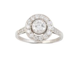 101.  Sortija ojo de perdiz estilo Art-Decó con brillante central