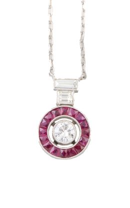 58.  Colgante ojo de perdiz con brillante central de 0,20 ct, or