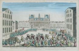 782.  ESCUELA FRANCESA, SIGLO XVIIIVista óptica: Vista óptica de la Ceremonia frente al Ayuntamiento de París Tratado de París 1763 (Francia)