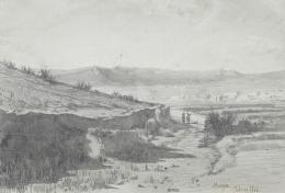 830.  LUIS RIGALT I FARRIOLS (Barcelona, 1814-1894)Montjuic1866