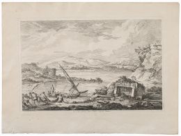 729.  JACQUES- PHILIPPE LE BAS (1707- 1783)"Vue du Port de Pirée à Athenes" y "Vue d´un ancien Port d´Athene appellé Phalere"
