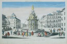 808.  ESCUELA FRANCESA, SIGLO XVIIIVista óptica: la Plaza del Sol de Madrid