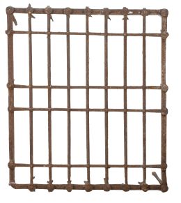 1452.  Reja de hierro forjado con aplicaciones de flores.España, S. XVIII.