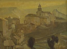 857.  LUIS MARTINEZ DELGADO (Bilbao, 1933)Vista de pueblo