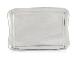 1272.  Bandeja rectangular de plata de ley.Malde Arbones Joyeros, Galicia, S. XX.