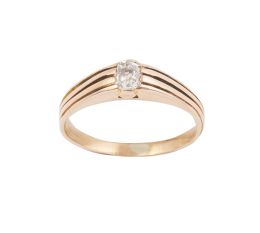 92.  Sortila solitario años 20 con brillante central de talla an