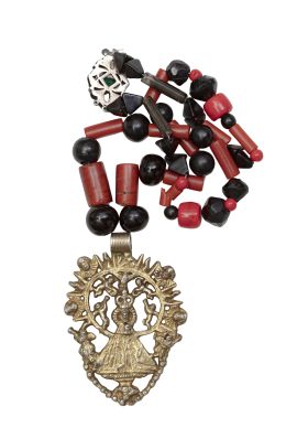 1155.  Medalla con la Virgen del Prado de plata sobre dorada.S. XIX.