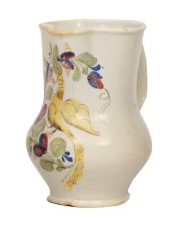 1189.  Jarro de cerámica esmaltada con "pardalot" en una ramaManises, S. XIX.