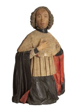 563.  “Caballero”.
Figura escultórica en cera policromada.
Trab