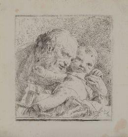 793.  GIOVANNI BAPTISTA TIEPOLO (Venecia, 1696-Madrid, 1770)San José con el Niño en sus brazos