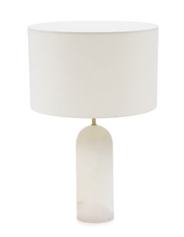 1303.  Lámpara de mesa "Pura Kelo" con pie de alabastro blanco.Simone & Marcel.
