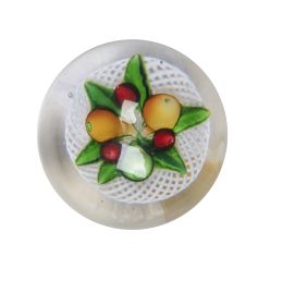 1409.  Pisapapeles con frutos sobre retícula.Saint Louis, (1845-1855).