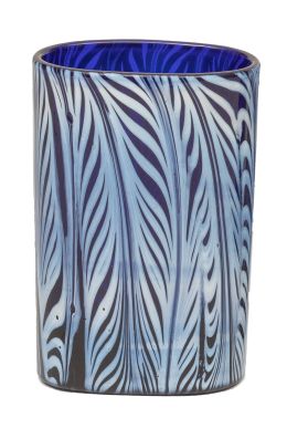 1331.  Vaso de faltriquera azul y blanco.La Granja, S. XVIII.