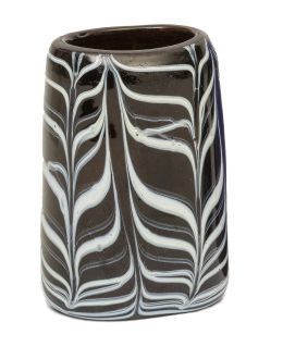 1325.  Vaso de faltriquera azul y blanco.La Granja, S. XVIII.