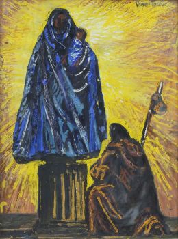 970.  JOAQUÍN VAQUERO TURCIOS (Madrid, 1933-Santander, 2010)Aparición de la Virgen María al Apóstol Santiago